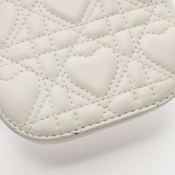 Dior LADY Phone Holder Handbag White Leather - Picture 6 of 6